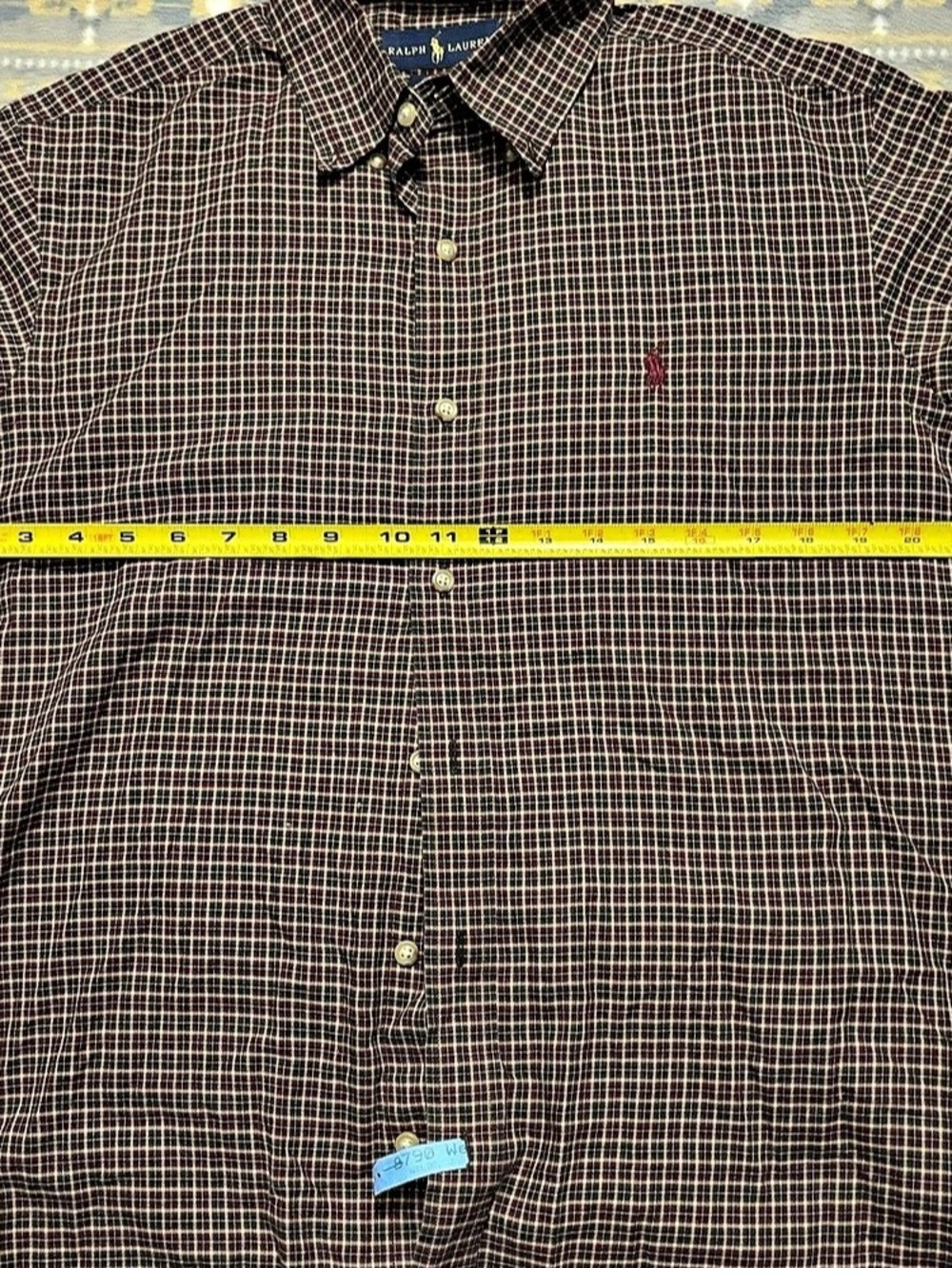 Ralph Lauren Classic Fit Plaid Button Down in Brown & Red Size Medium - Picture 5 of 7